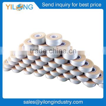 High Strength Pre wound bobbin thread 70D/2 White color L size paper side Embroidery pre wound plastic bobbin