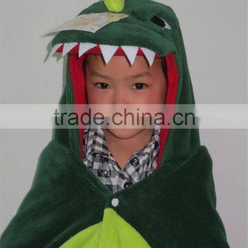 3D dinosaur shape plush baby blanket , wearable blanket, cartoon animal blanket