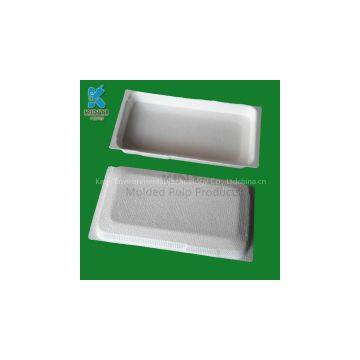 Low price and protective white pulp phone case packaging tray design
