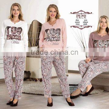 women fancy cute high quality Turkish cotton winter pajama