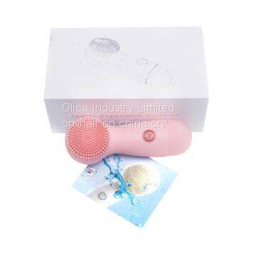 Pink CNV Electric Ultrasonic Face Cleansing Facial Brush Silicone Facial Brush, Cleanser and Massager