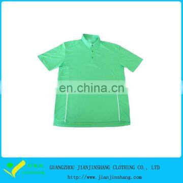 Green Color Dri Fit Spandex Quick Dry Polo Shirts With White Piping