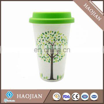 11oz double wall travel ceramic mug with coating for sublimation