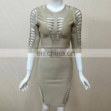 Irisfox L1147 2017 fashion womens bandage dress two piece set for winter