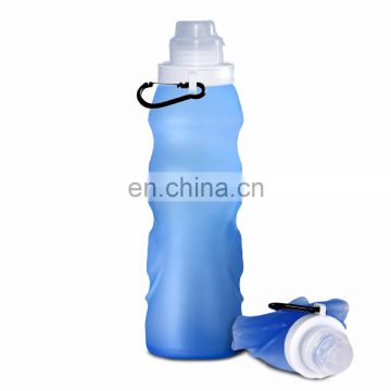 Silicone Squeeze Water Bottle - Blue Sports BPA Free Light Weight Reusable