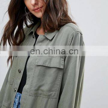 Wholesale Ladies Winter Jacket Custom Women Clothes Woman Army Green Winter Bomber Jacket photo-4