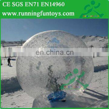 Snowfield Zorb Ball, Rolling Ball on Snowfield, Aqua Zorbing Ball