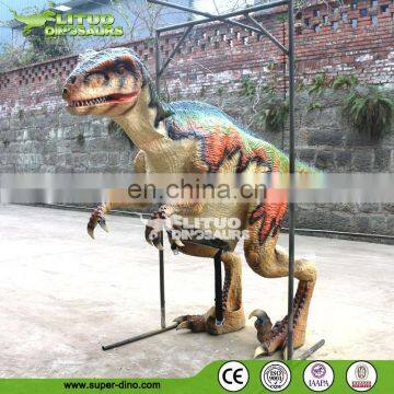 outdoor playground walking stainless steel animatronic dinosaur costume with camera