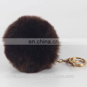 Custom Wholesale Fluffy Faux Fur Pom Poms Ball Keychain You Pom 18 Keychain for Woman Cellphone/handbag/hats/Car photo-2