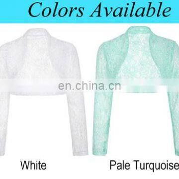 Belle Poque Womens Long Sleeve Cropped Black Lace Shrug Bolero BP000339-1 photo-6