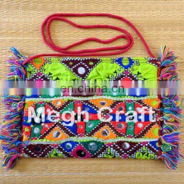 Tribal Vintage Patchwork Cotton Wallet- Handmade Patchwork Clutch Purse-Indian Embroidery Clutch Purse photo-2