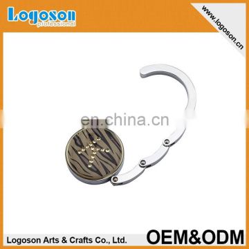 LJ-272 High quality metal folding bag hook with logo