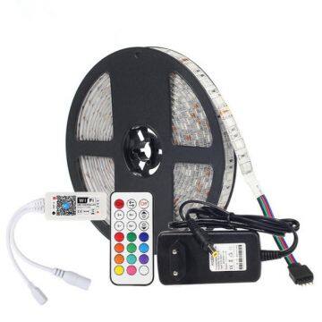 DC12V LED Strip 5050 With WiFi Controller RF Remote,3A Power Supply Adapter LED Flexible Strip Light RGB 5050 RGBW 5M