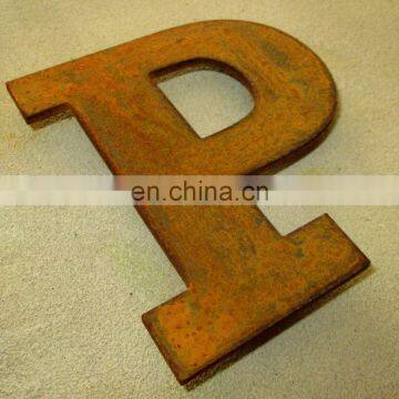 Unique decorative laser cut corten led alphabet letters for wall