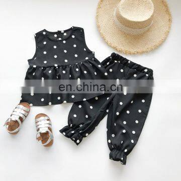 Girls' suits 2020 summer new Korean polka dot girls' suit two-piece suit