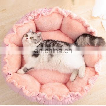 Factory Supplier Wholesaler S M Transform Flat Flower Petal Shape Pet Bowl Cushion Blanket