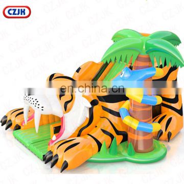 animal themed  tiger inflatable attractions  with dry slide