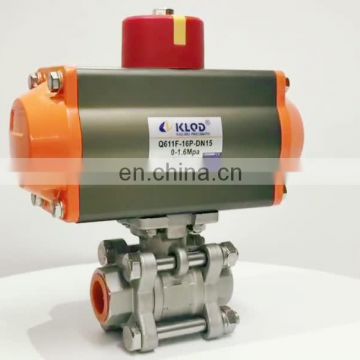 1/2" ss316 3 pcs pneumatic ball valve