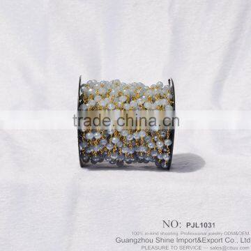 Faceted Colored Crystal Beads Wrap Chain Gold Plated Wire Chain for Jewelry Diy photo-5