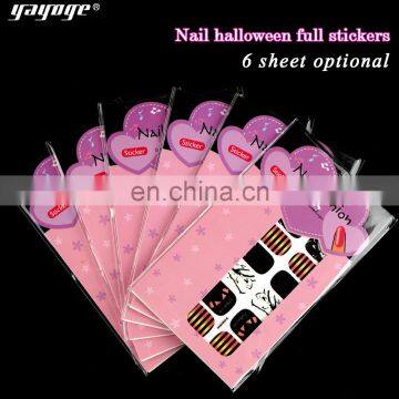 Halloween Design Beauty Nail Art Stickers Adhesive Transfer 3D Skull Pumpkin Spider Water Stickers Private Label photo-6
