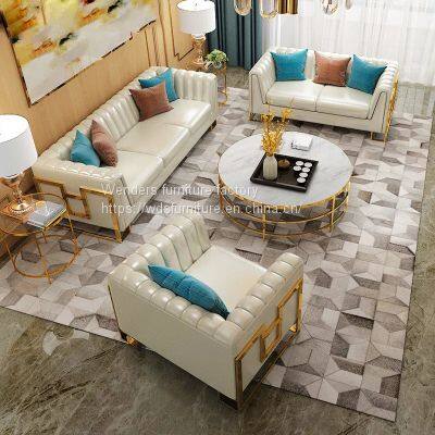 Light luxury leather sofa Microfiber leather French Italian minimalist small house furniture postmodern leather sofa simple living room