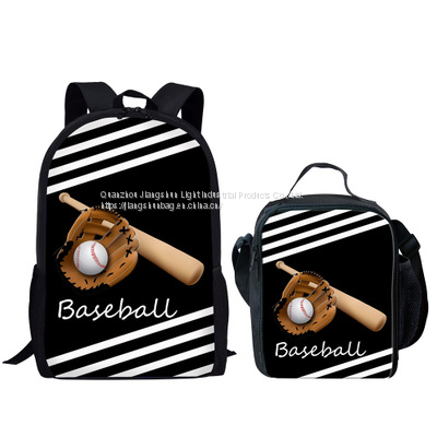 Cartoon Ball Game Pattern Schoolbags Student Backpack Set Unisex OEM Customized Logo photo-2
