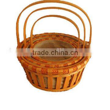 Cheap Handle Wood Basket