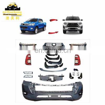 High Quality Head Light Tail Lamp Body Kits Conversion Car Bumper for Hilux Revo 2016-2019 Upgrade To HILUX REVO 2021 photo-3