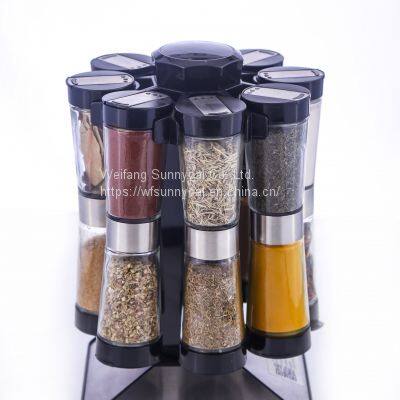 16 Jars Revolving Spice Rack Set Without Spice Rack Set photo-2