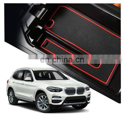 Interior Accessories Parts Silicone Armrest Rest Storage Box Center Control Console Organizer Tray For BMW X3 2018-2021