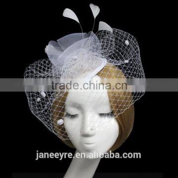 Wholeslae Hair Clip Veiling Sinamay Base Fascinator Hat For Wedding Party photo-3