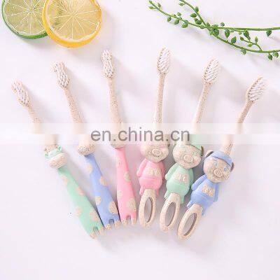 New design novelty wheat stalk cartoon animal kid toothbrush