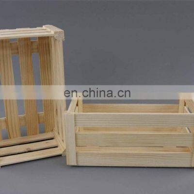 Plain Unpainted Wooden Set Crate Storage Box Small Craft Box photo-4