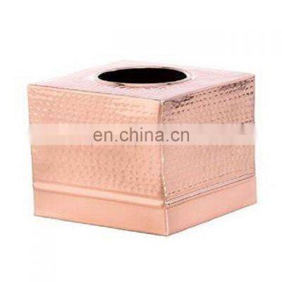 copper plated metal tissue box