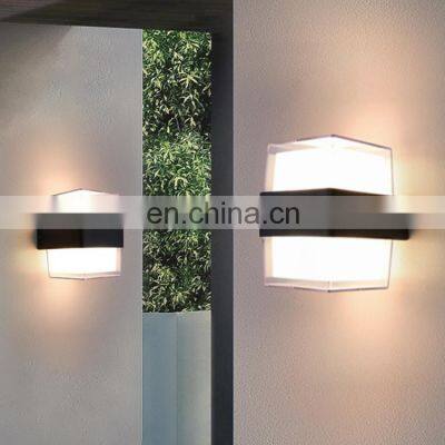 HUAYI Contemporary Style Waterproof IP54 Garden Backyard Iron Acrylic Modern Outdoor LED Wall Lamps