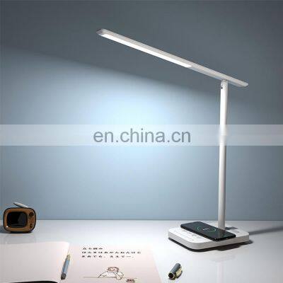 USB Charging Dimmable Eye-friendly Table Lamp QI Wireless Charger LED Desk Lamp With 3 Modes Touch Control Reading Lamp Night