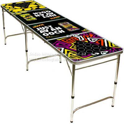 quad folds 8ft customized beerpong table