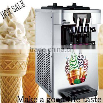 2016 new product three hands mix flavour soft ice cream machine with Double Cooling System for sales