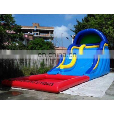 Outdoor event used largest inflatable water slide with pool inflatable floating water slide