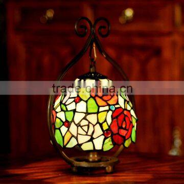 tiffany table lamp stained glass rose night light LED decoration light