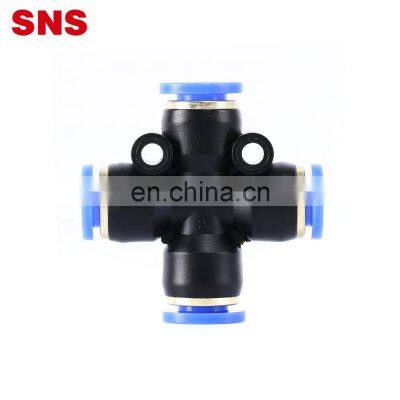 SNS SPXL Series Pneumatic One Touch Quick Connect 4 Way Plastic Connector Equal Union Cross Air Hose Fitting photo-2