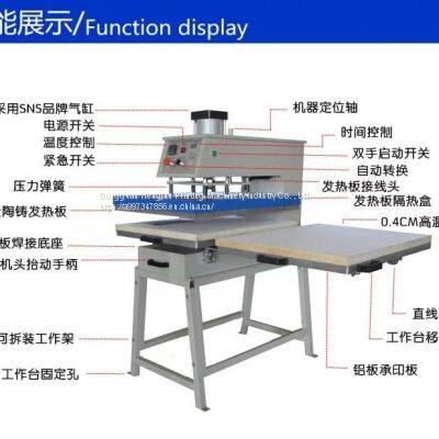 Pneumatic Double Position Slide Hot Stamping Machine 60*80 Clothing Hot Drilling LOGO Heat Transfer Press Machine photo-2