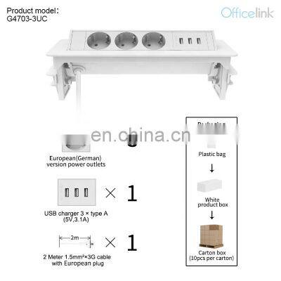 Desk Pop up Socket With German Outlets and USB a Charger photo-3