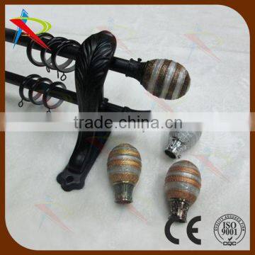 Spiral honeycomb curtain finials for curtain rod