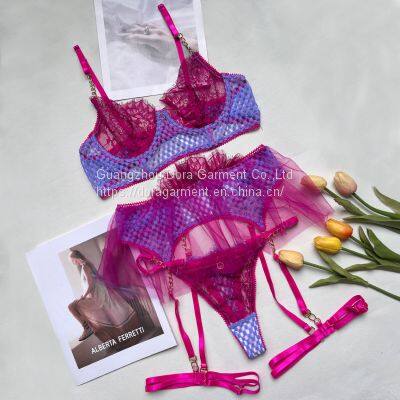 3 Piece Nighty Transparent Tight Sexy Lingerie Sets photo-2