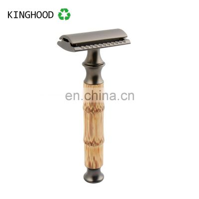 high quality eco bamboo wood handle double edge safety razor