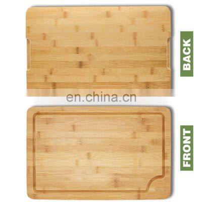Customized 100% Organic Eco-friendly Blank Natural Bamboo 3-piece Kitchen Cutting Board Set For Large
