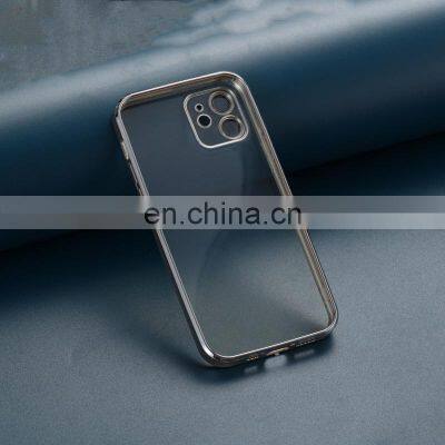 Wholesale Soft TPU Electroplate Clear With Camera Protecting Mobile Phone Case for IPhone 12 ProMax photo-5