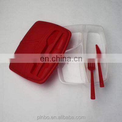 Plastic Food Container 3 Compartment Containers