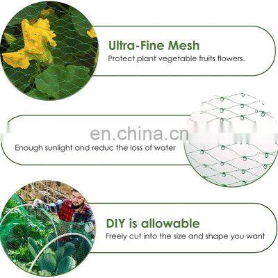 Fabricación de red anti pájaros de HDPE virgen con protección UV de 20gsm y 0.7 pulgadas de color verde para redes de jardín photo-3